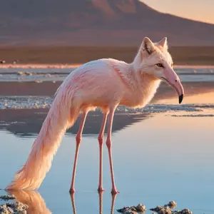Arctic fox + Flamingo